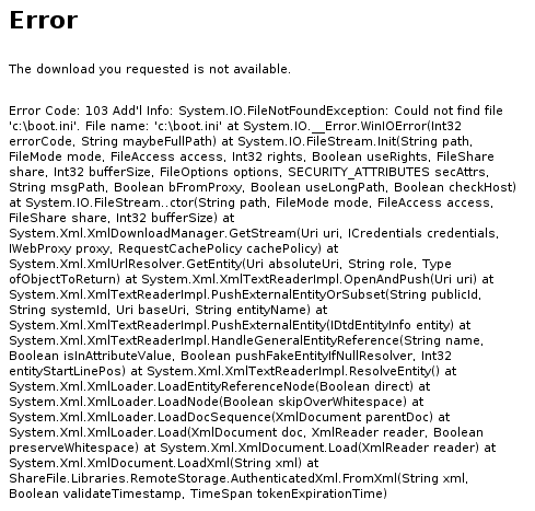 XXE error