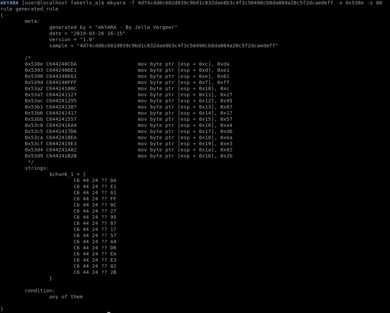 mkYARA tool
