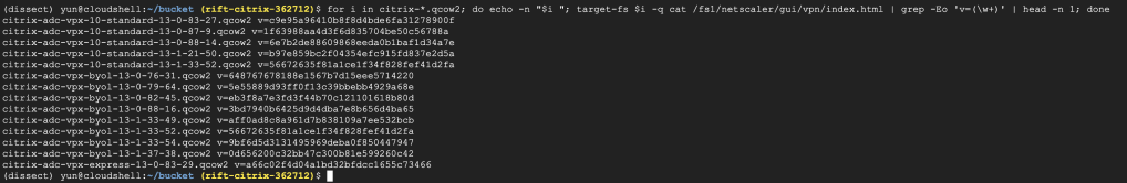 target-fs oneliner